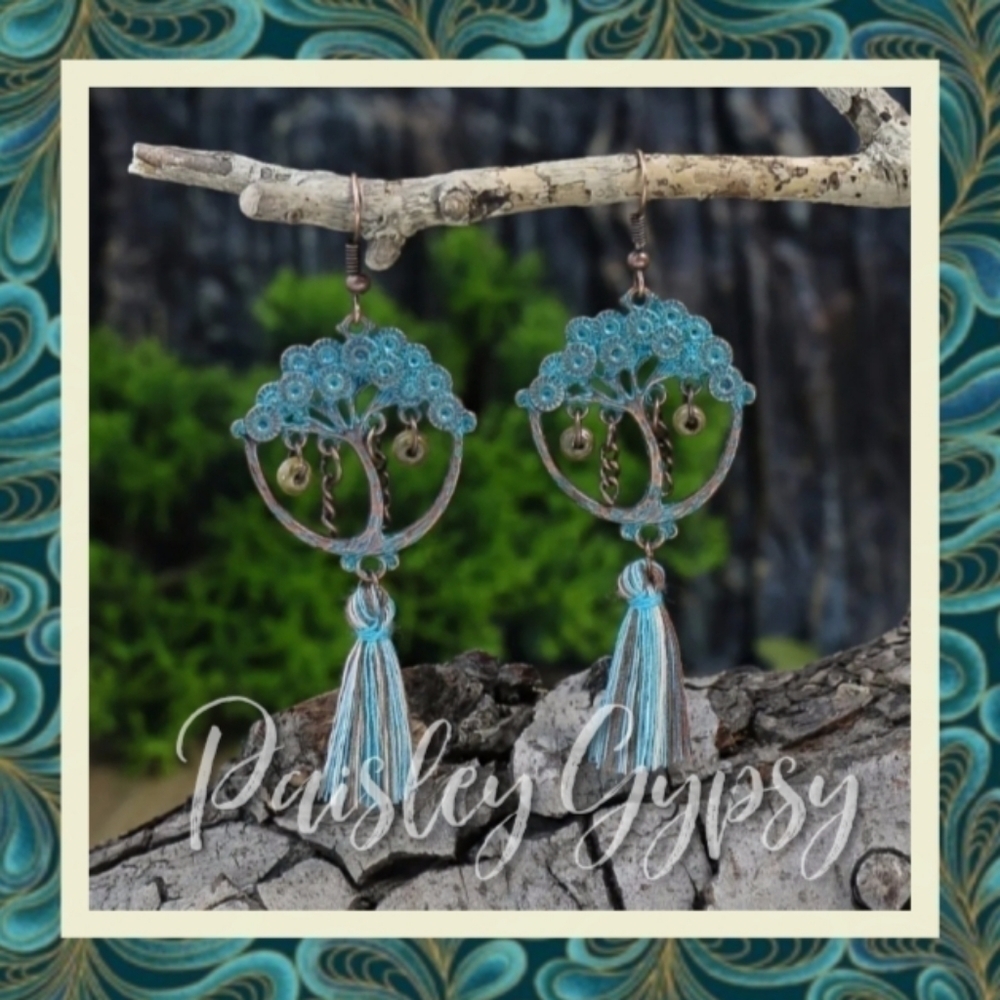 TREE OF LIFE BOHEMIAN TASSEL EARRINGS